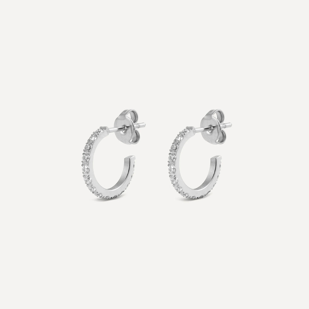 esther hoop earrings silver made in waterproof stainless steel from icône