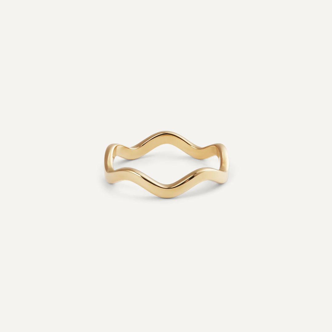 wavy ring gold made in waterproof stainless steel from icône