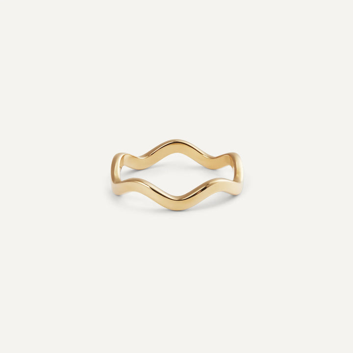 wavy ring gold made in waterproof stainless steel from icône