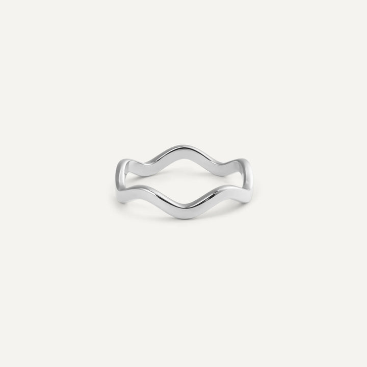 wavy ring silver made in waterproof stainless steel from icône