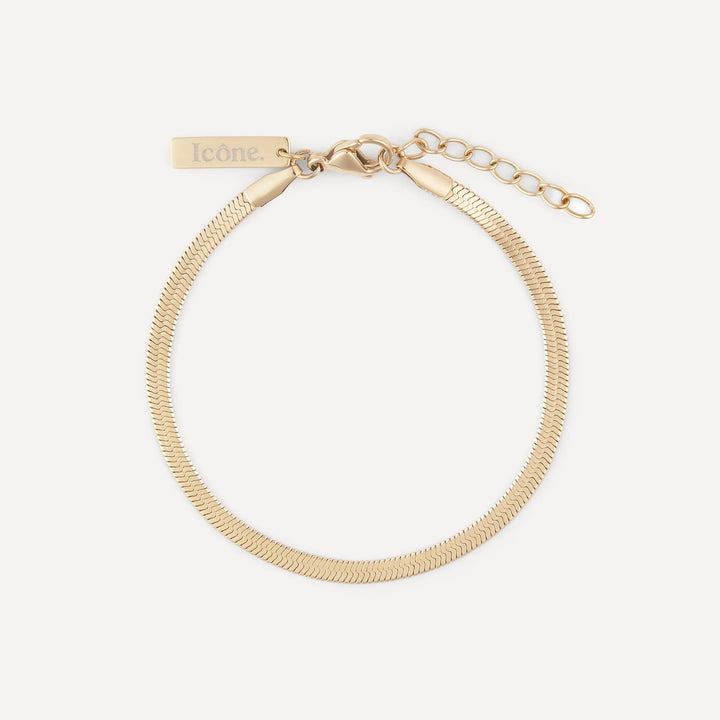 alice herringbone bracelet gold made in waterproof stainless steel from icône
