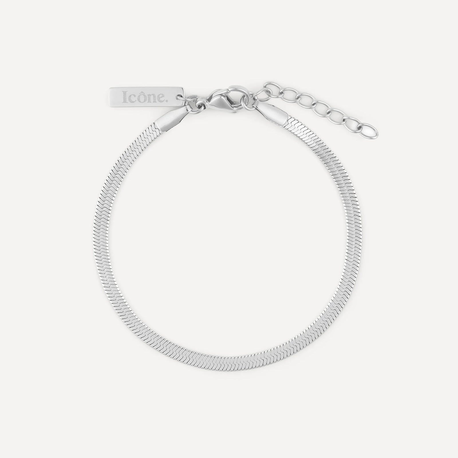 alice herringbone bracelet silver made in waterproof stainless steel from icône