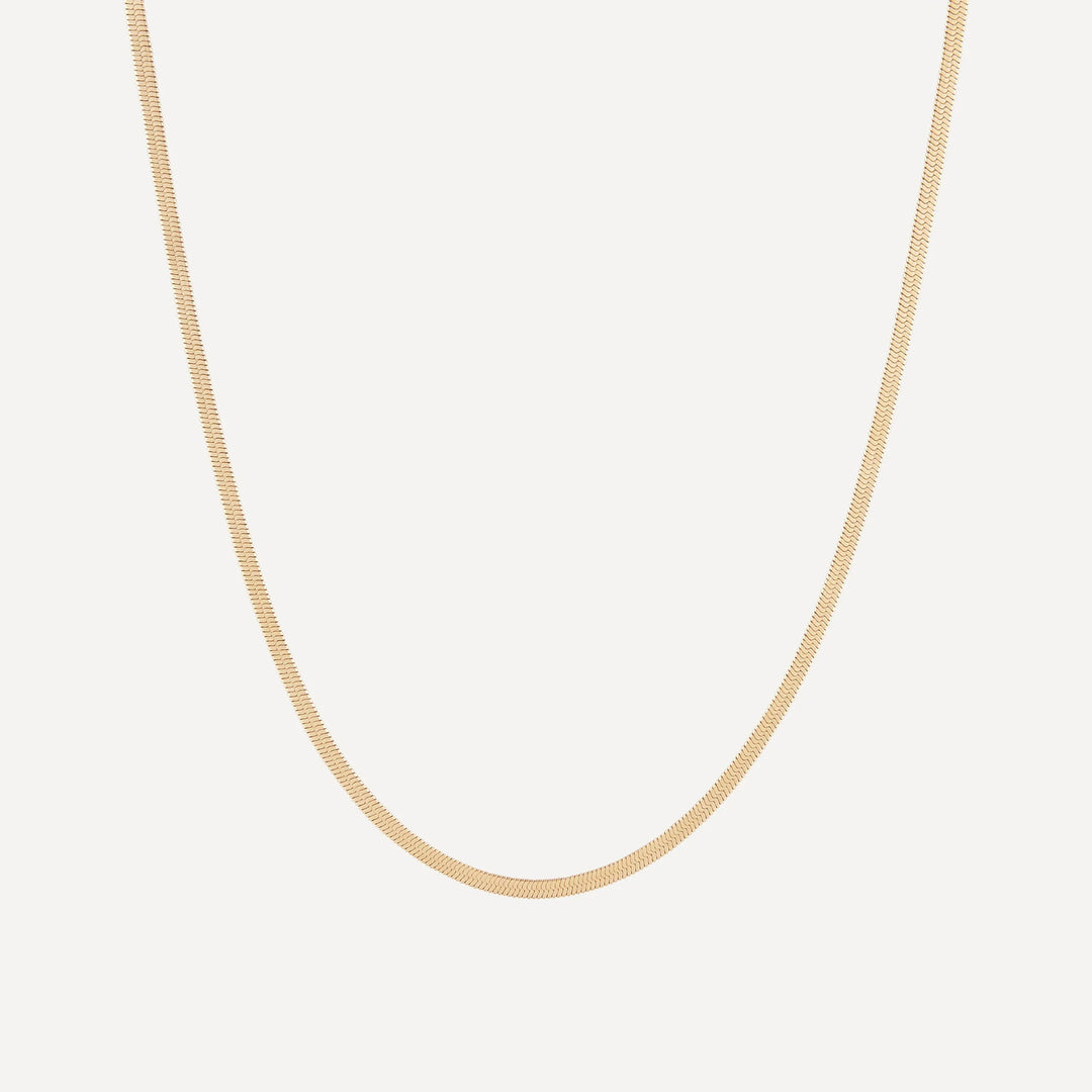 alice herringbone necklace gold made in waterproof stainless steel from icône
