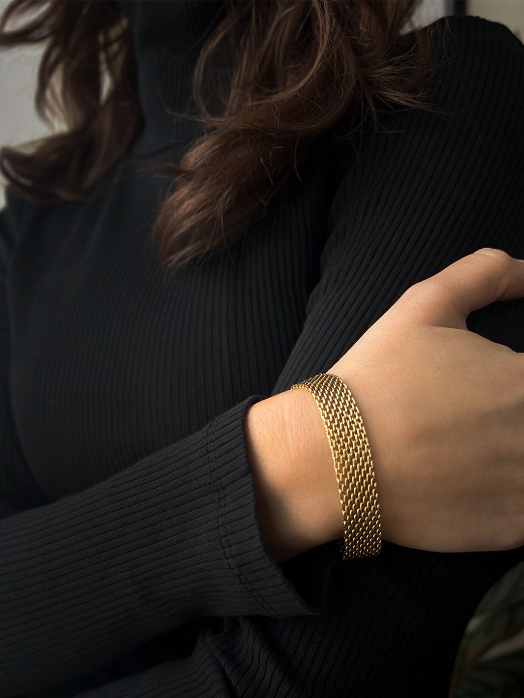 mesh bracelet gold made in waterproof stainless steel from icône