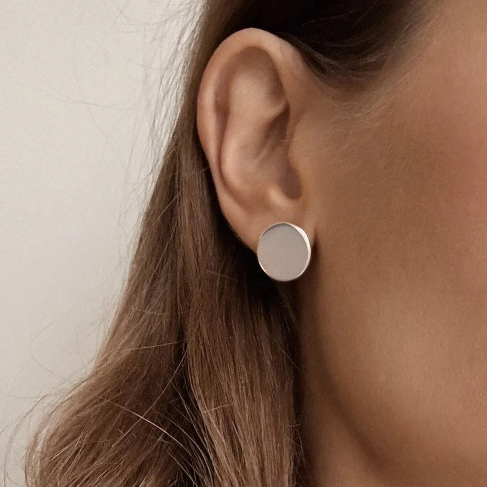 waterproof Blanche stud statement earrings made in waterproof stainless steel from Icône