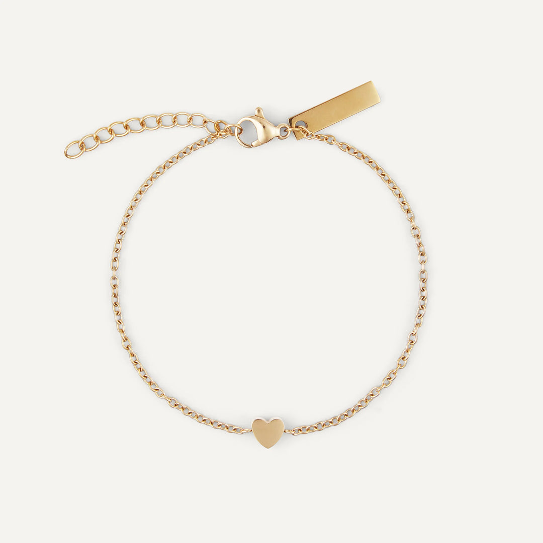 minimalist heart bracelet gold for men made in waterproof stainless steel from icône