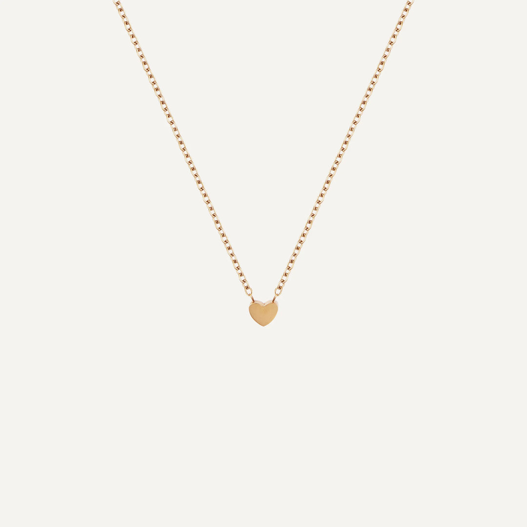 minimalist heart necklace gold made in waterproof stainless steel from icône