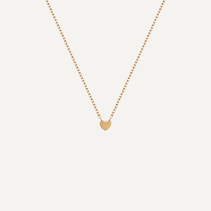 minimalist heart necklace gold made in waterproof stainless steel from icône