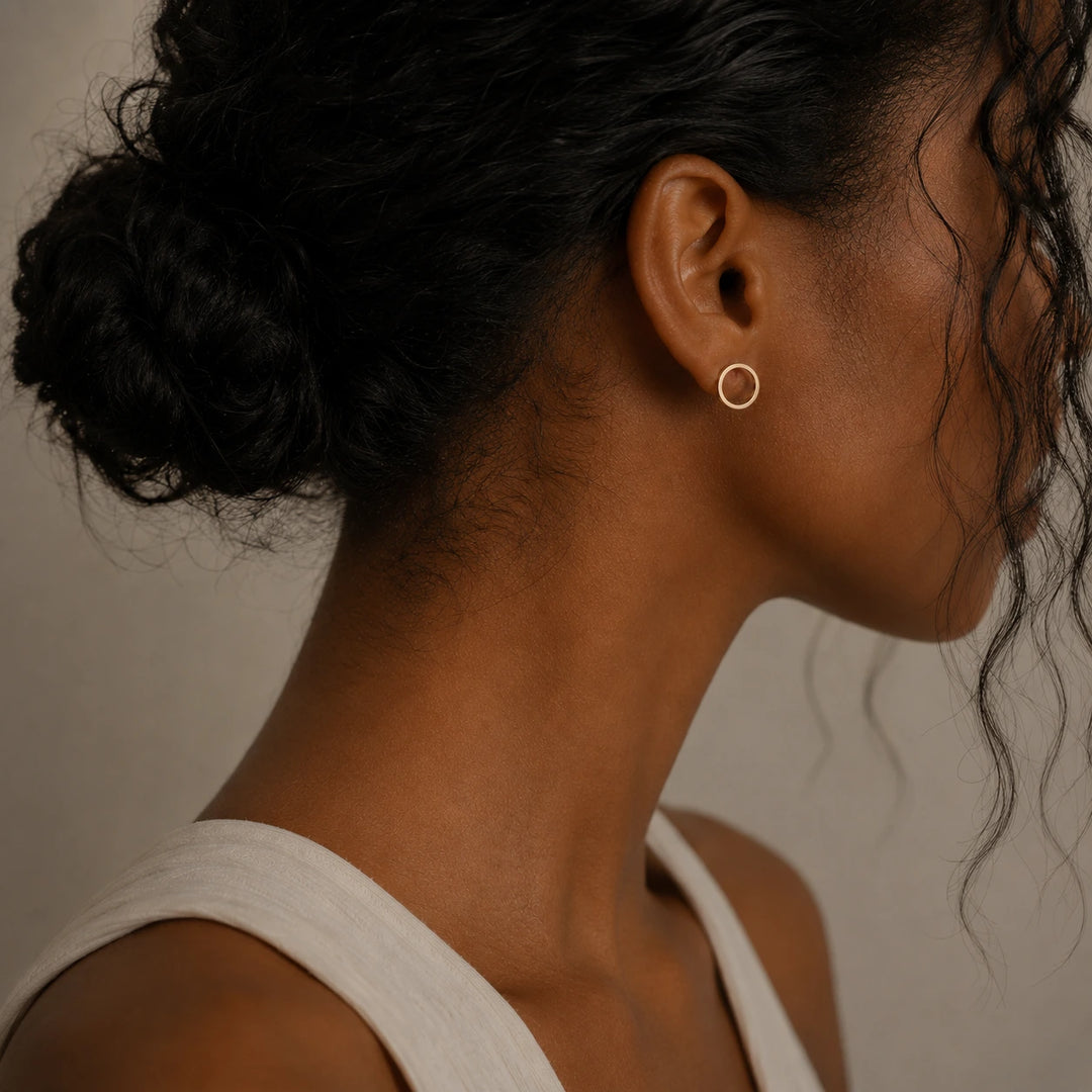 Circle earrings gold