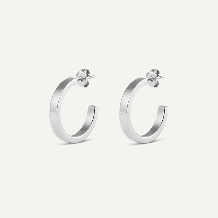 elise hoop earrings silver made in waterproof stainless steel from icône