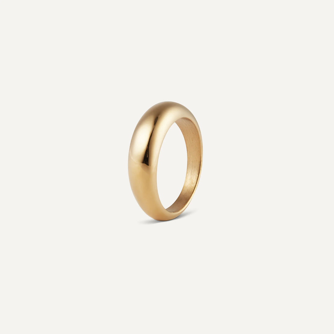 emelie dome ring gold made in waterproof stainless steel from icône