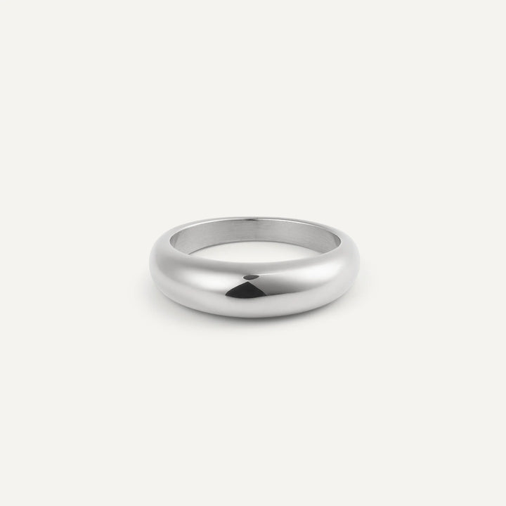 emelie dome ring silver made in waterproof stainless steel from icône