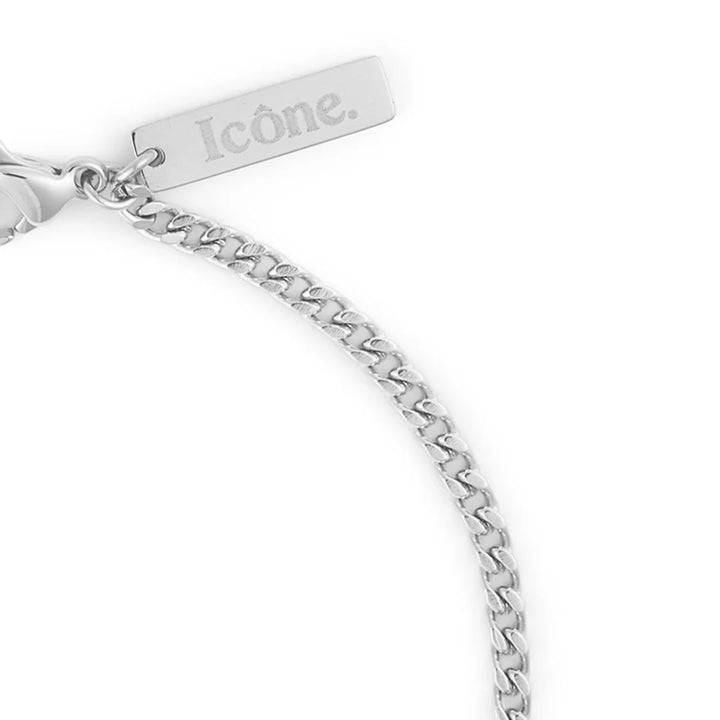 details of cuban curb bracelet steel from icône