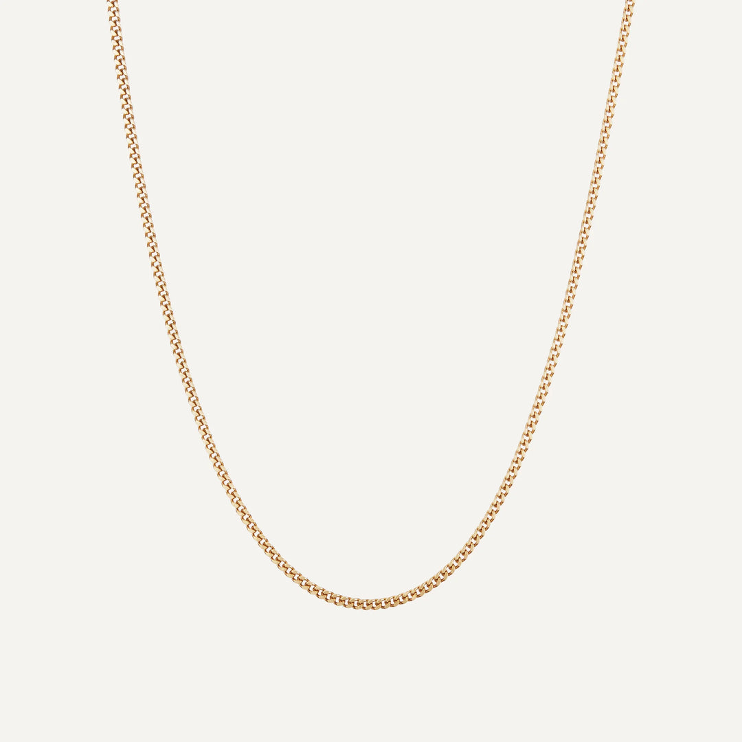 minimalist cuban curb chain necklace gold made in waterproof stainless steel from icône