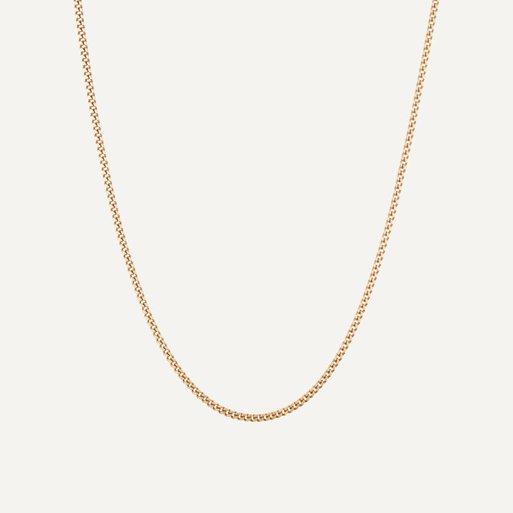 minimalist cuban curb chain necklace gold made in waterproof stainless steel from icône