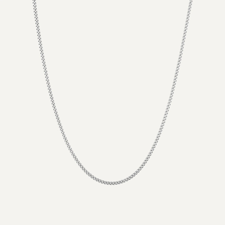 minimalist cuban curb chain necklace silver made in waterproof stainless steel from icône