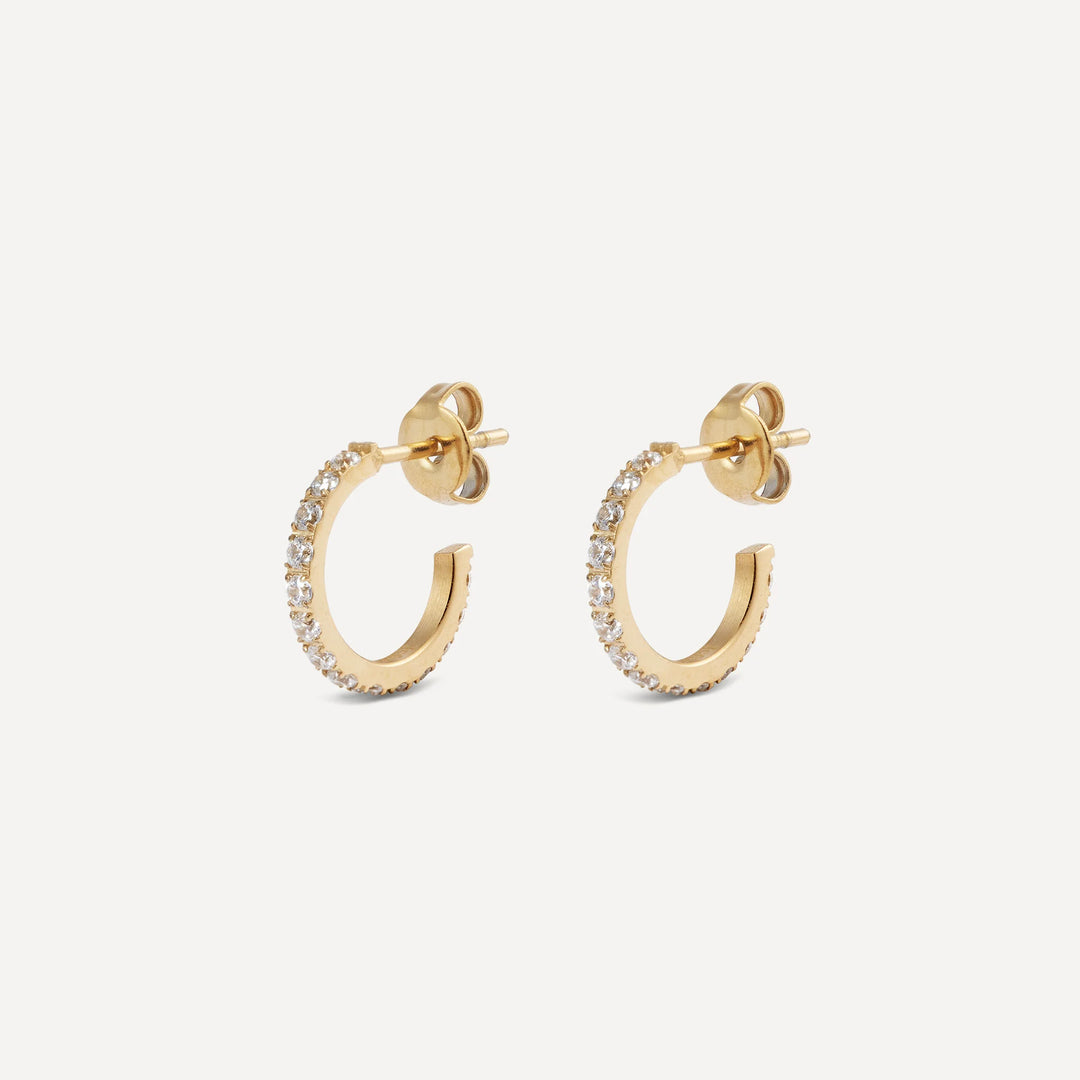 esther hoop earrings gold made in waterproof stainless steel from icône