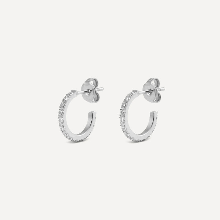 esther hoop earrings silver made in waterproof stainless steel from icône