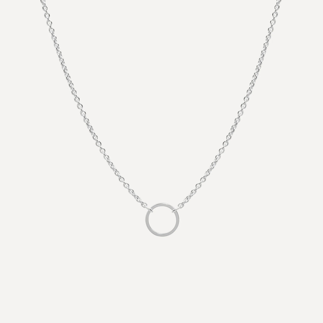 eternity circle dainty minimalist necklace made in silver from icône