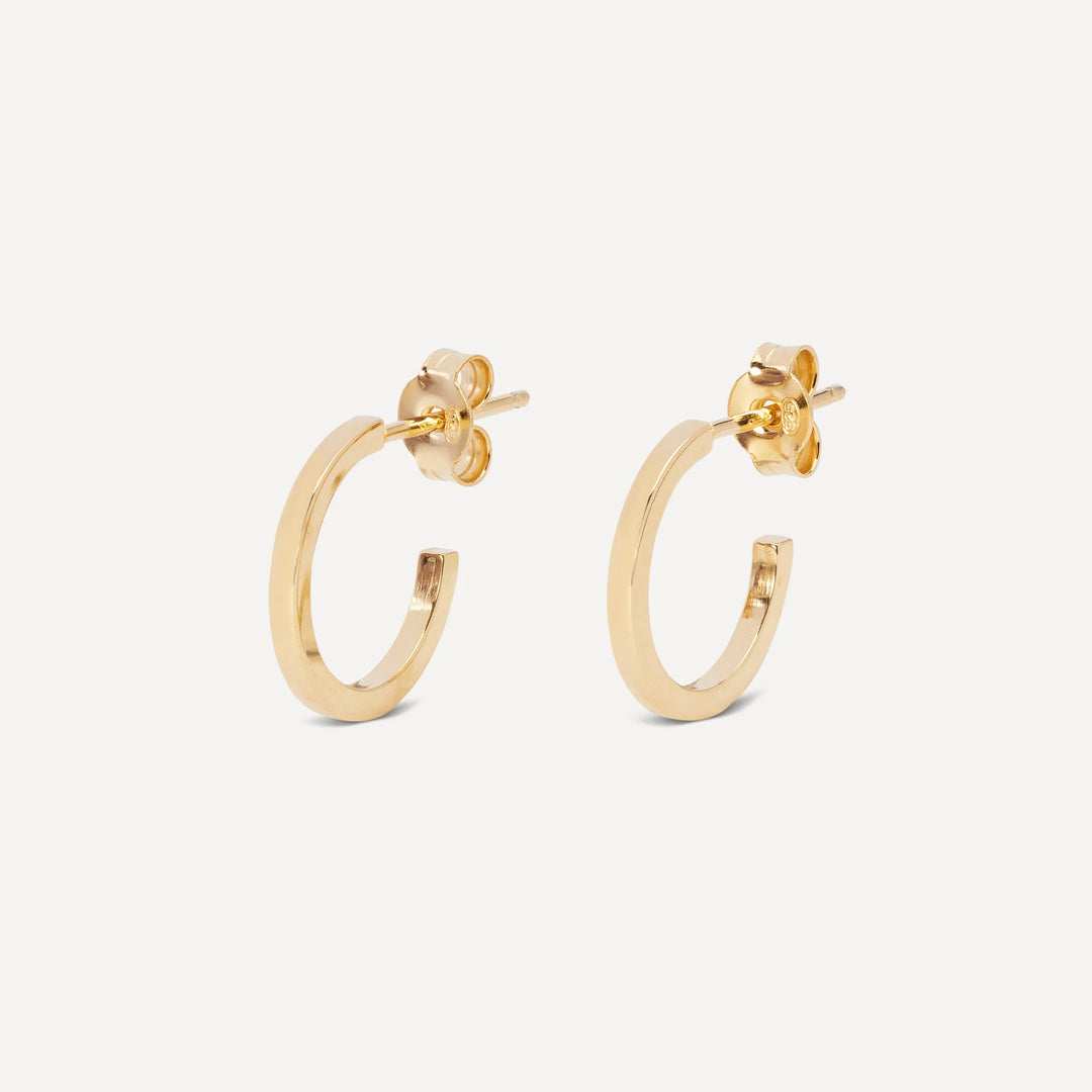 eve minimalist hoop earrings made in 18k gold plated silver from icône