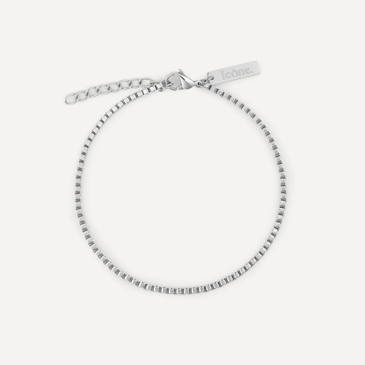 hugo minimalist box chain bracelet for men made in waterproof stainless steel from icône