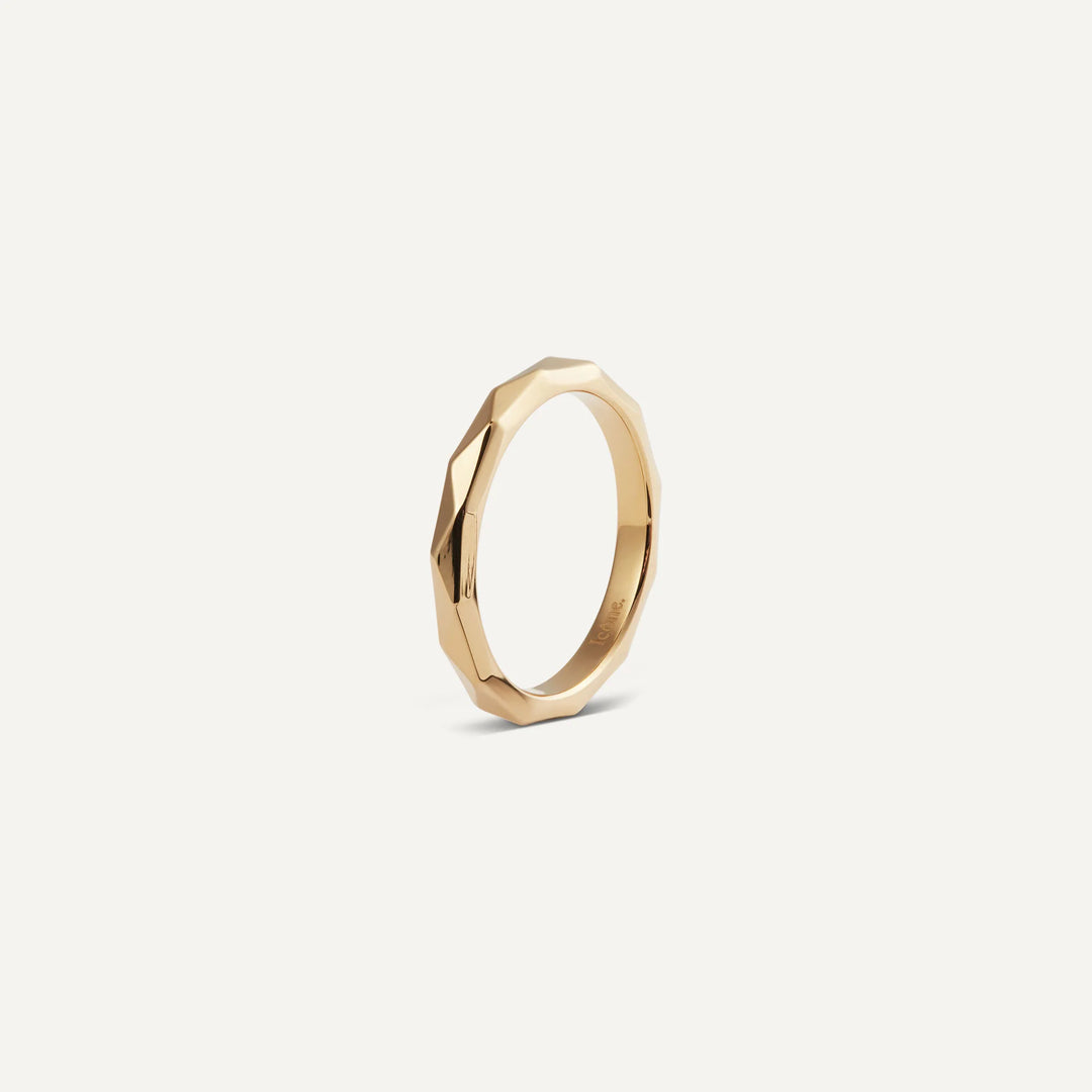 lea facetted ring gold made in waterproof stainless steel from icône