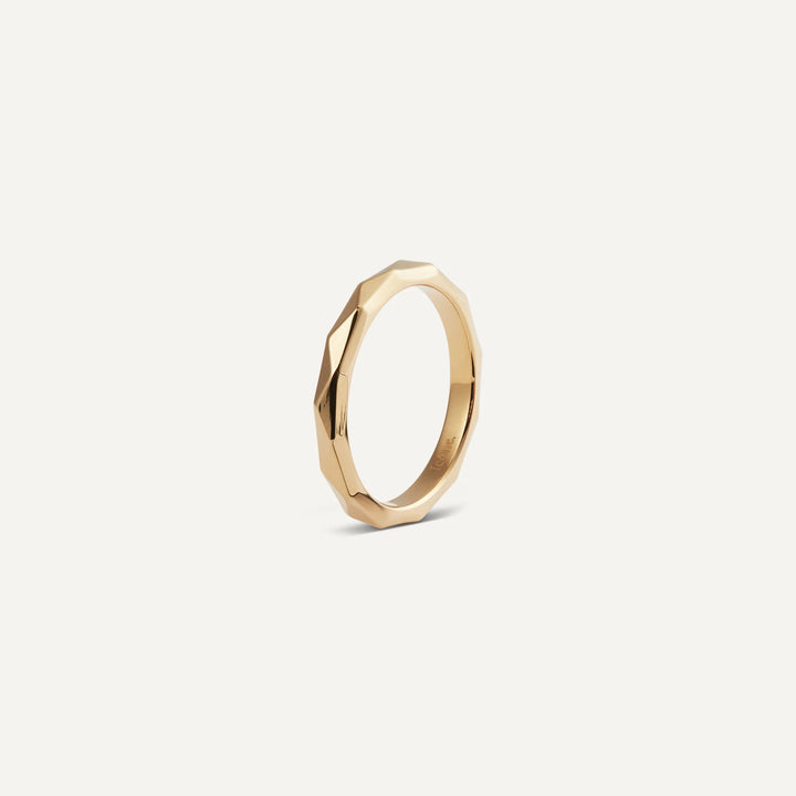 lea facetted ring gold made in waterproof stainless steel from icône