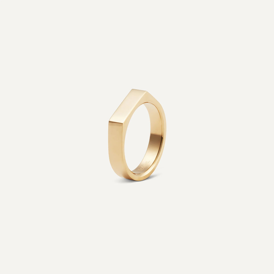 minimalist signet ring gold for men made in waterproof stainless steel from icône