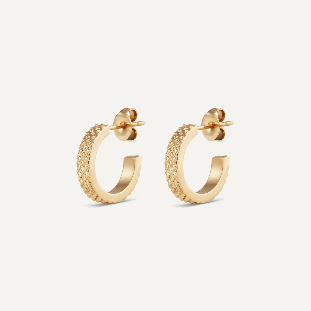 michelle hoop earrings gold made in waterproof stainless steel from icône
