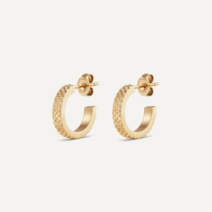michelle hoop earrings gold made in waterproof stainless steel from icône
