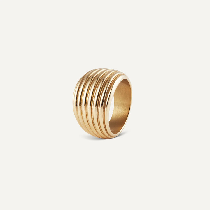 nicole statement ring gold made in waterproof stainless steel from icône