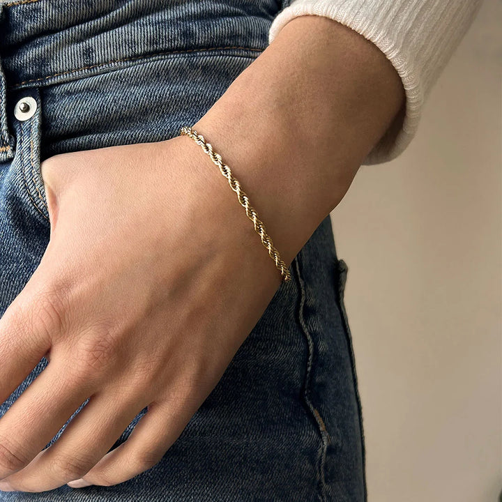 rope chain bracelet gold made in waterproof stainless steel from icône