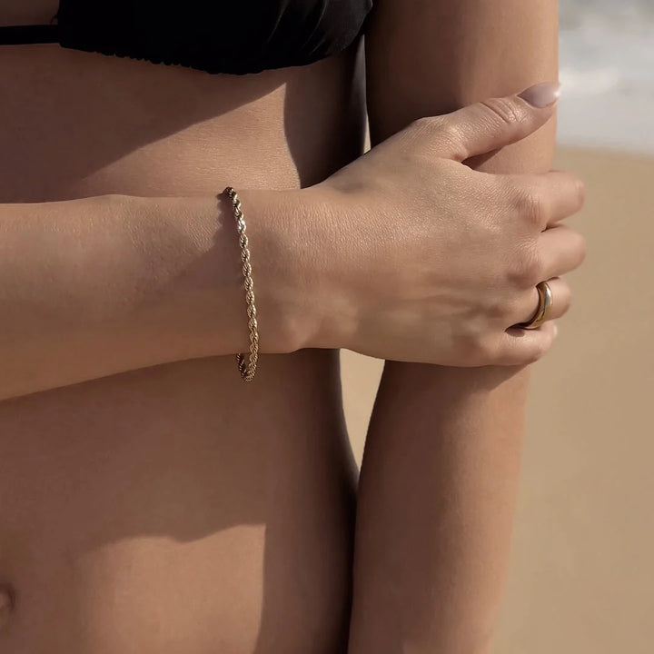 rope bracelet gold made in waterproof stainless steel from Icône