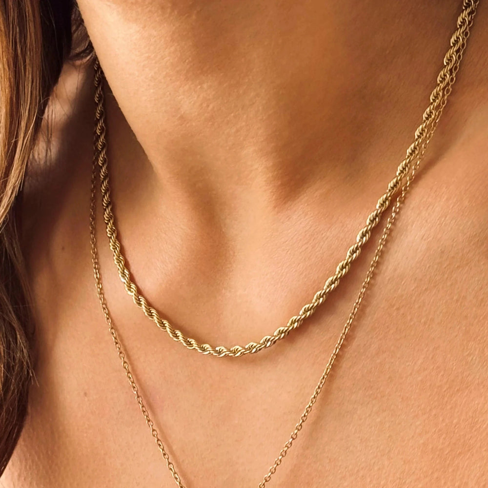 rope necklace gold made in waterproof stainless steel from icône