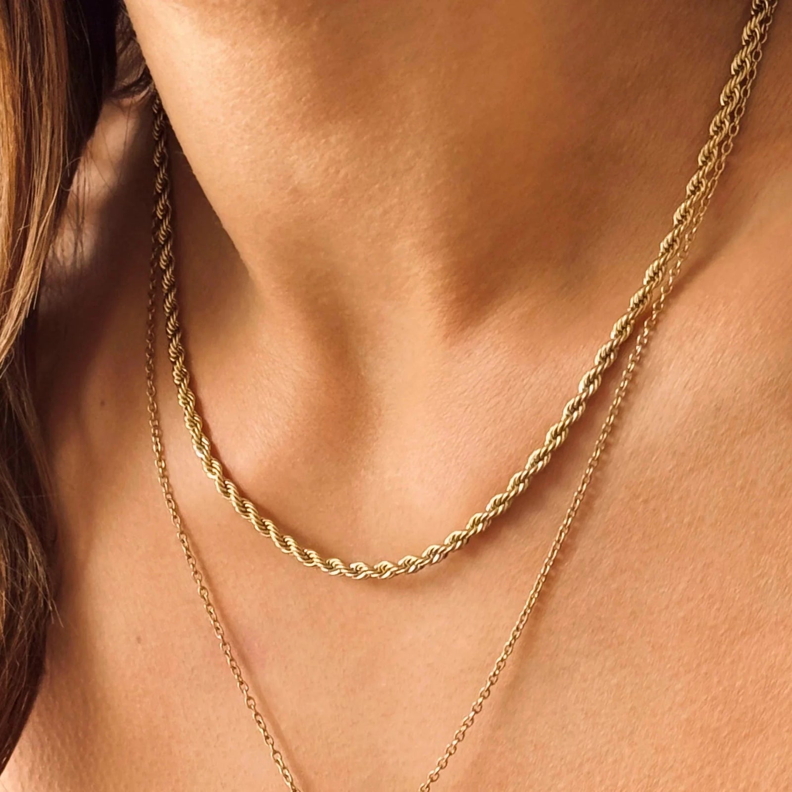 rope necklace gold made in waterproof stainless steel from icône