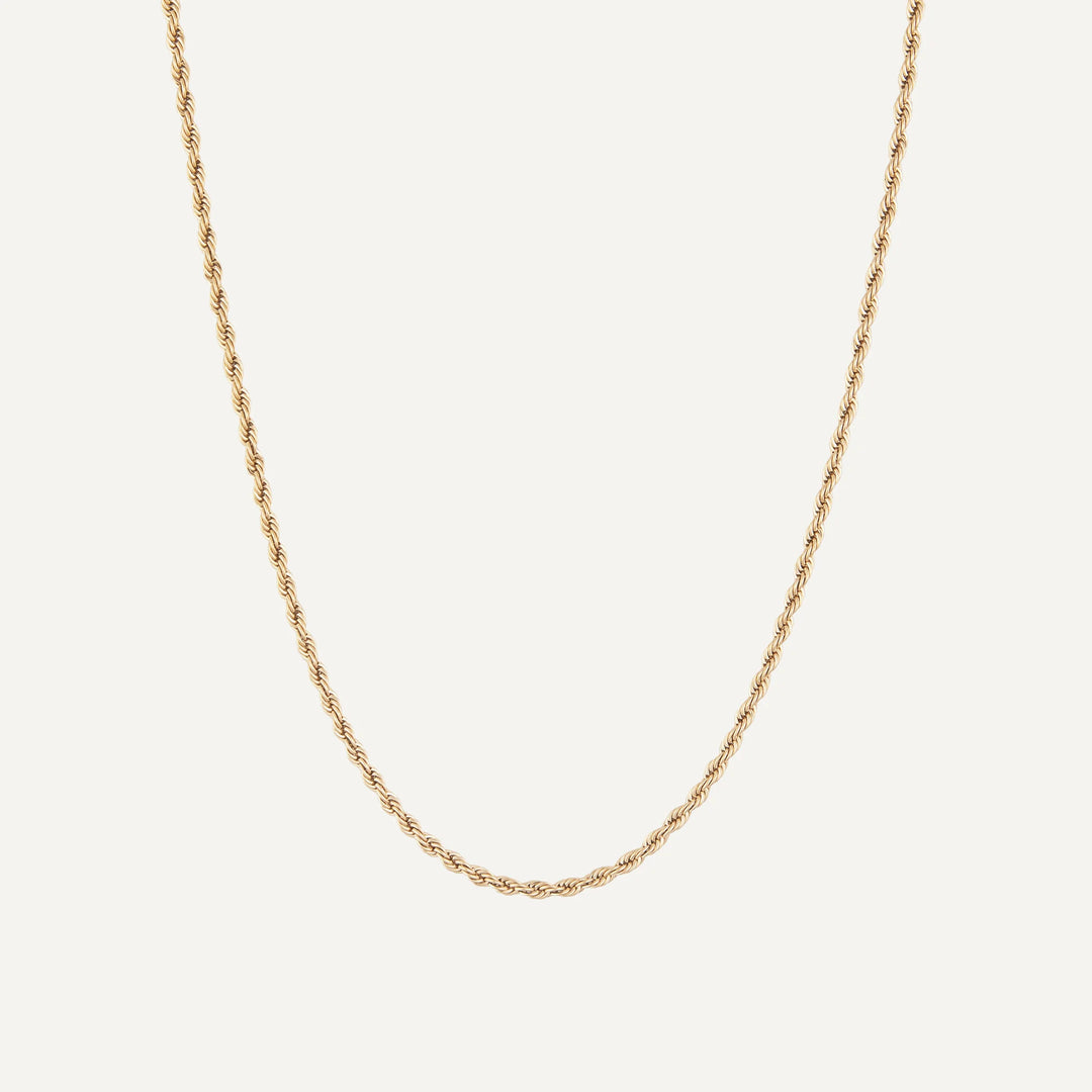 olivia rope chain necklace gold made in waterproof stainless steel from icône
