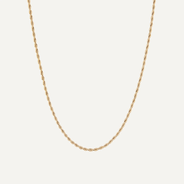 olivia rope chain necklace gold made in waterproof stainless steel from icône