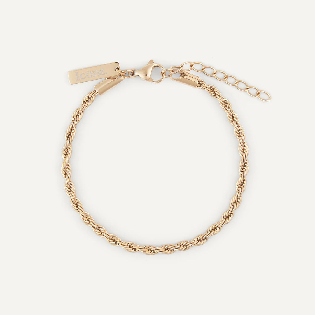 philippe rope bracelet gold for men made in waterproof stainless steel from icône