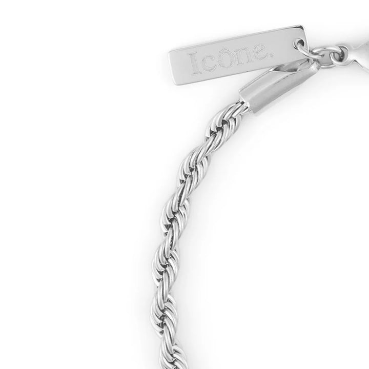 details of rope chain bracelet silver for men from icône