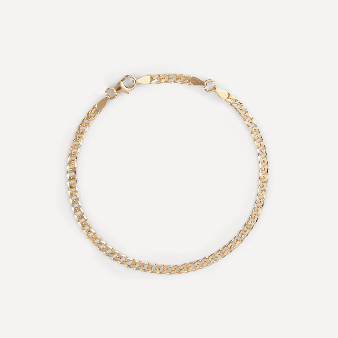 shoreline cuban curb minimalist bracelet made in 18k gold plated silver from icône