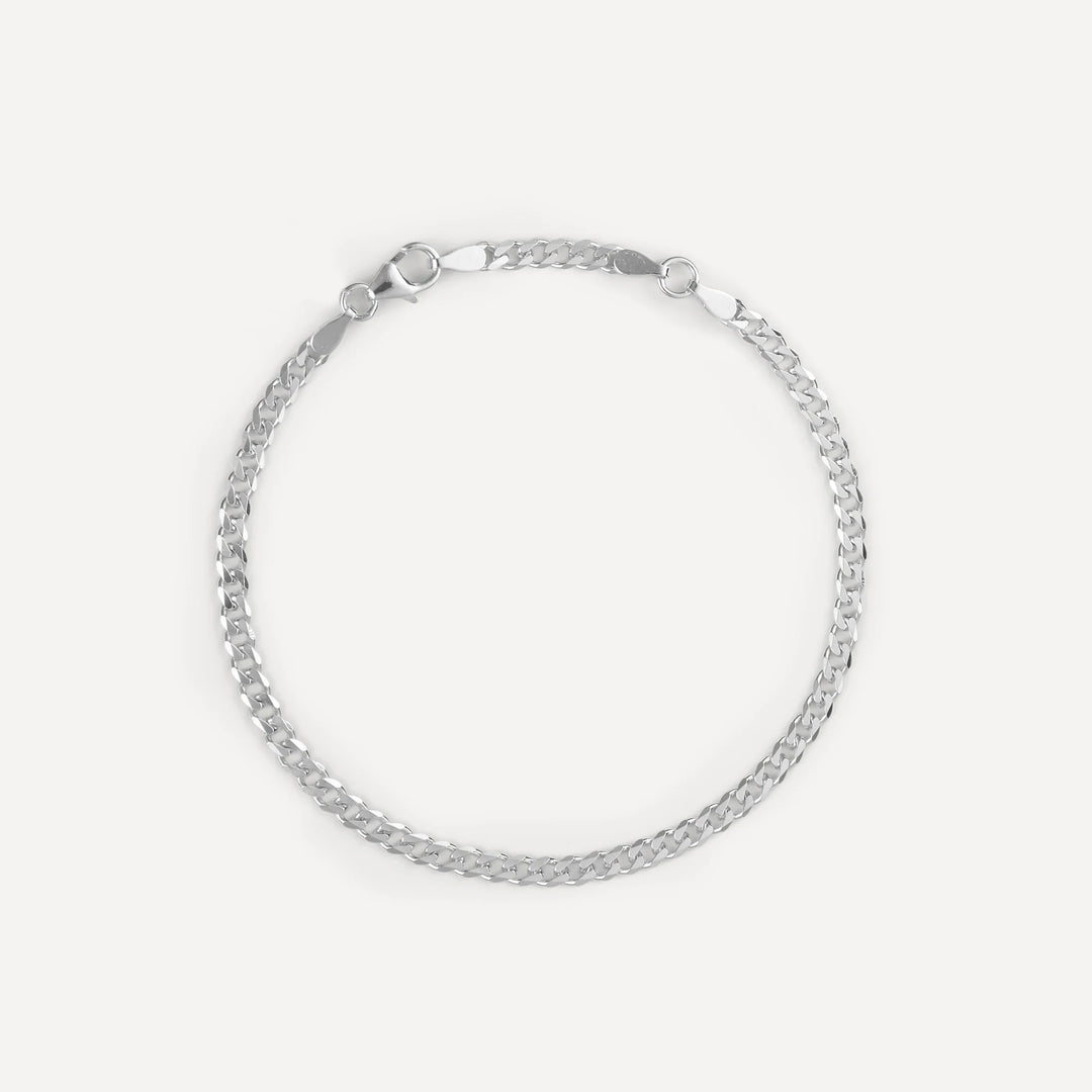 shoreline cuban curb minimalist bracelet made in silver from icône
