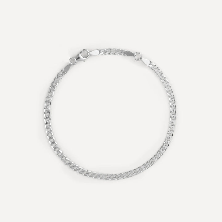 shoreline cuban curb minimalist bracelet made in silver from icône