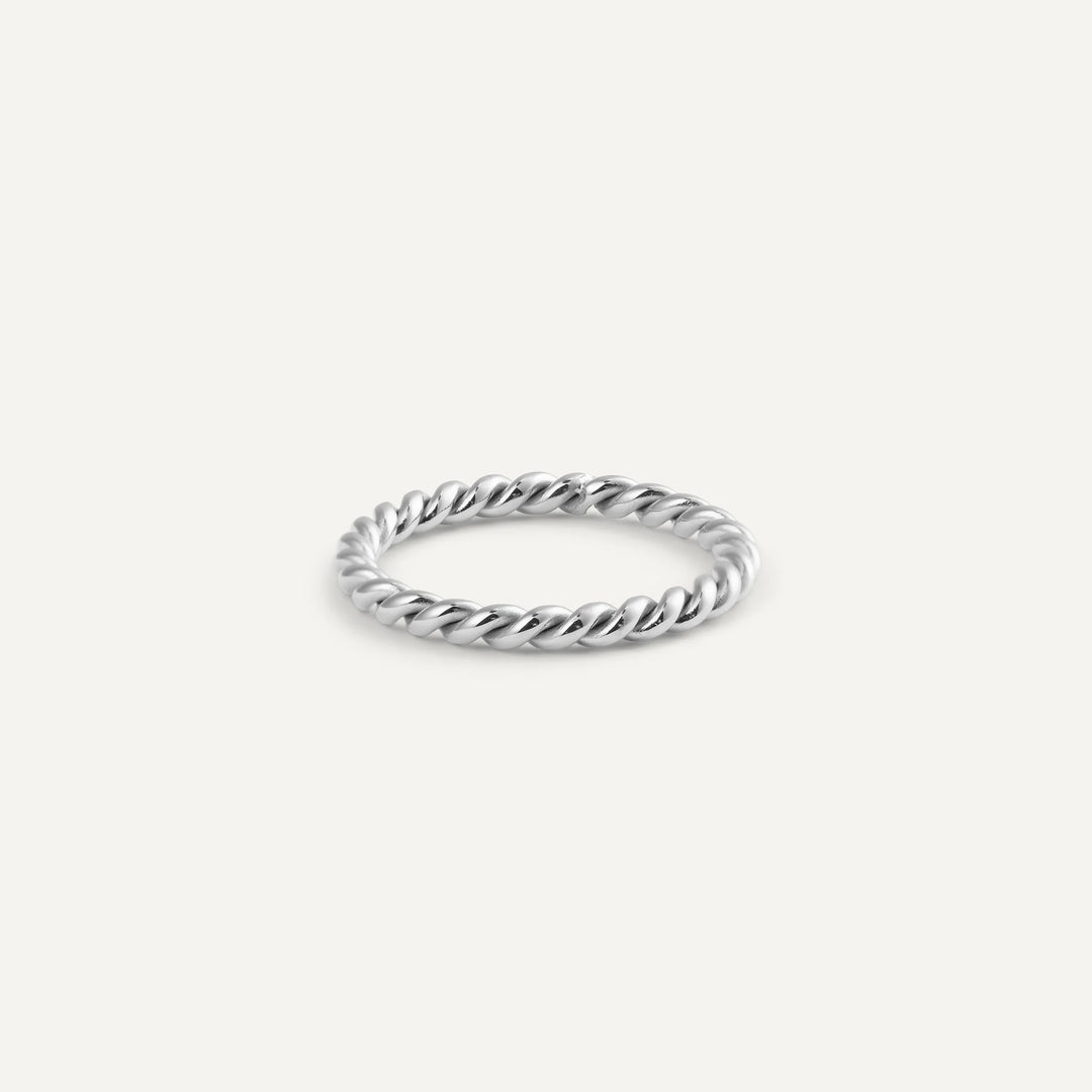 sophia twisted ring silver made in waterproof stainless steel from icône