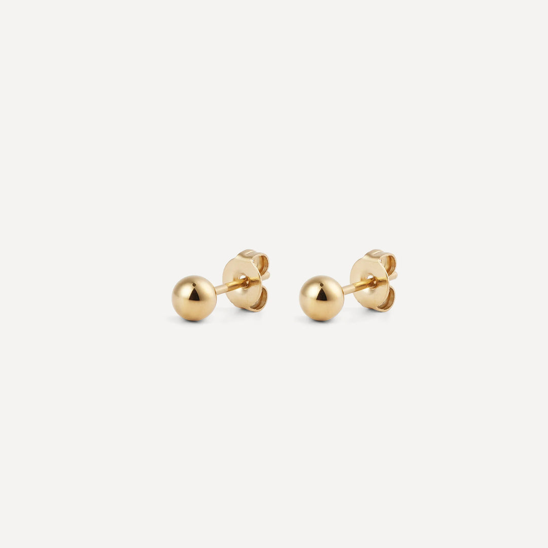 suzanne round ball stud earrings gold made in waterproof stainless steel from icône