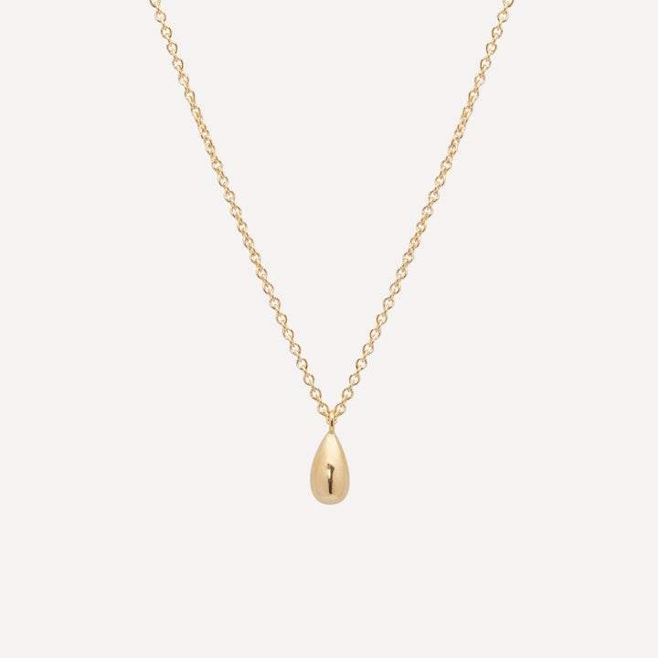 teardrop dainty minimalist necklace with drop pendant made in 18k gold plated silver from icône