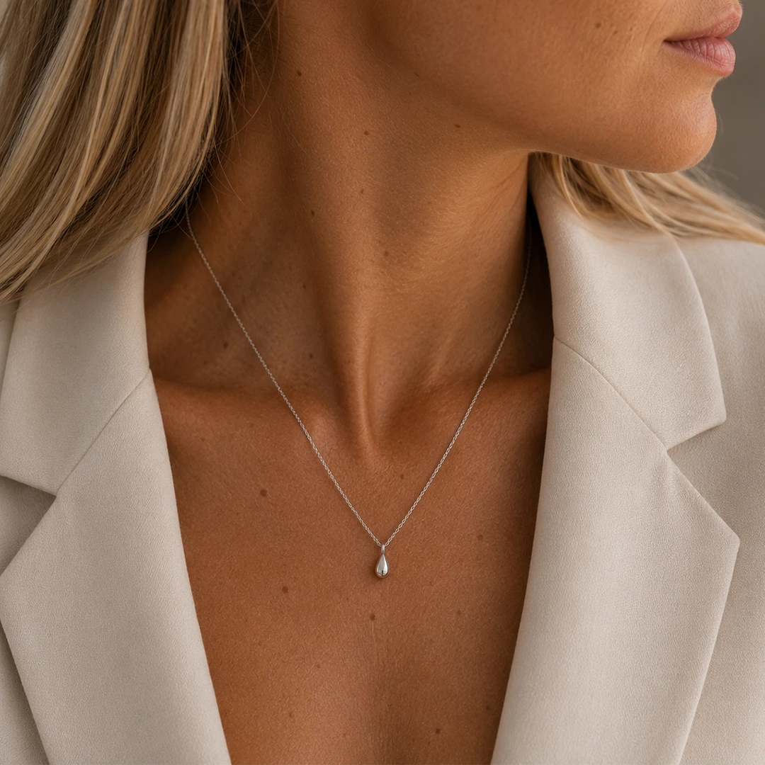 Teardrop Necklace Silver
